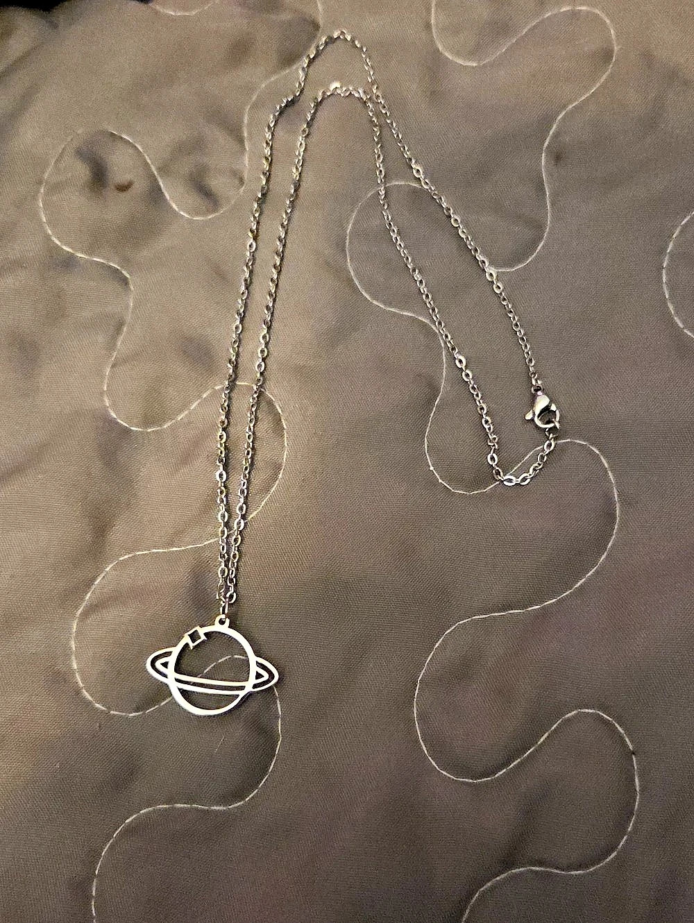 Planet Pendant Necklace in Silver Like New